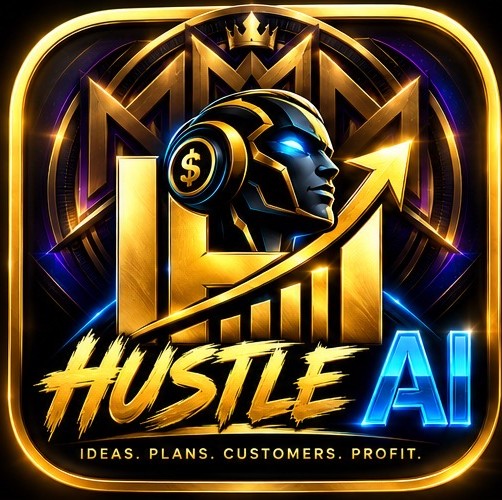 Hustle AI logo — Ideas. Plans. Customers. Profit.