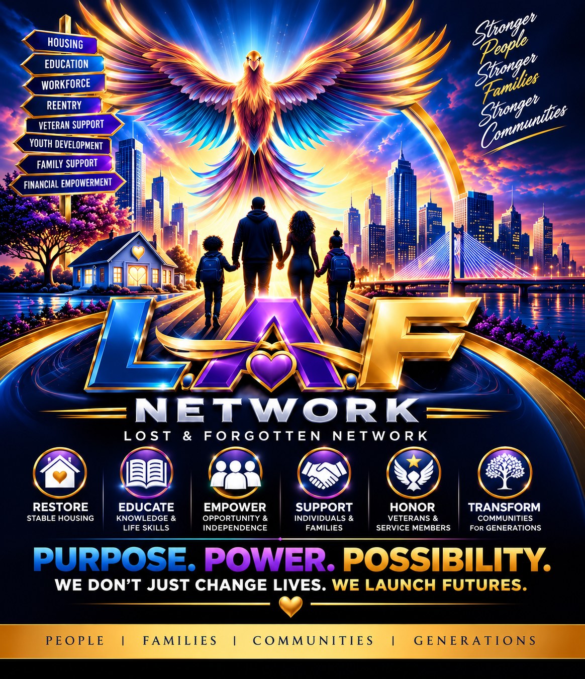L.A.F. Network — Lost & Forgotten Network: Restore, Educate, Empower, Support, Honor, Transform. Purpose. Power. Possibility.